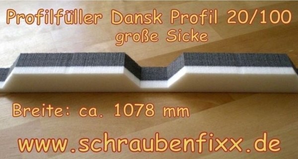 Profilfüller Areco Dansk Profil ® DP 20/100 (17/154) GS große Sicke