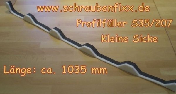 Profilfüller Siegmetall, Münker, ArcelorMittal ® S 35/207 KS kleine Sicke